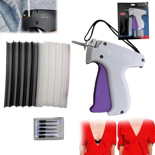 Speedy Clothing Fixer, Quick Clothing Fixer, Quick Clothing Fixer Gun, Consulbe für Nähmaschine, kommt mit 6 Nadeln + 8 mm Kunststoffnadeln, 500 weißen Nadeln, 500 schwarzen Nadeln (White) von HOPASRISEE