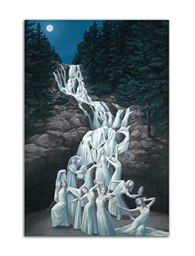 HOPNRU Surrealismus Rob Gonsalves Visuelle Illusion Wassertanz Ölgemälde Poster Wandkunst Bild Druck Leinwand Malerei Modernes dekoratives Poster (50x75cm-Ohne Rahmen) von HOPNRU