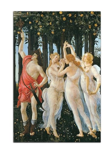 Sandro Botticelli Frühling Kunst Malerei Poster Vintage Renaissance Ölgemälde Kunstdruck Leinwand Wandkunst Bild Moderne Home Schlafzimmer Decor (30x45cm-Kein Rahmen) von HOPNRU