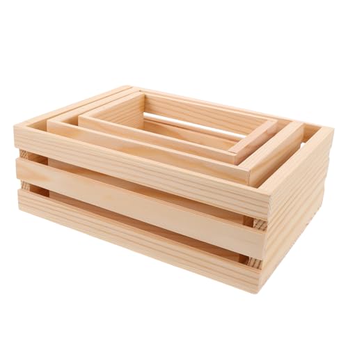 HORIALENCE 3 Stück Teiliges Rustikales Aufbewahrungskästchen Unbehandeltem Holz Dekorative Box für Puppenhaus Display und Schatzaufbewahrung für Kreative Projekte und Heimdekoration HORIALENCE 3 Stück Teiliges Rustikales Aufbewahrungskästchen Unbehandeltem Holz Dekorative Box für Puppenhaus Display und Schatzaufbewahrung für Kreative Projekte und Heimdekoration von HORIALENCE