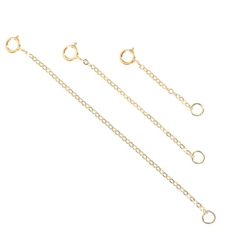 HORIALENCE 3Stücke Sterling Silber Verlängerungskette DIY Schmuckherstellung Zubehör für und Armbänder Goldbeschichtet Modisches Design für Frauen und Mädchen HORIALENCE 3Stücke Sterling Silber Verlängerungskette DIY Schmuckherstellung Zubehör für und Armbänder Goldbeschichtet Modisches Design für Frauen und Mädchen von HORIALENCE
