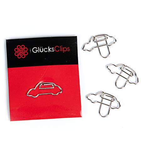 Büroklammern, 11x Büroklammer Motiv Auto, als Deko oder Lesezeichen. Paperclip I Paper Clips, Briefklammer oder Bookmark, für Büro oder Zuhause, C032 von HORLAT