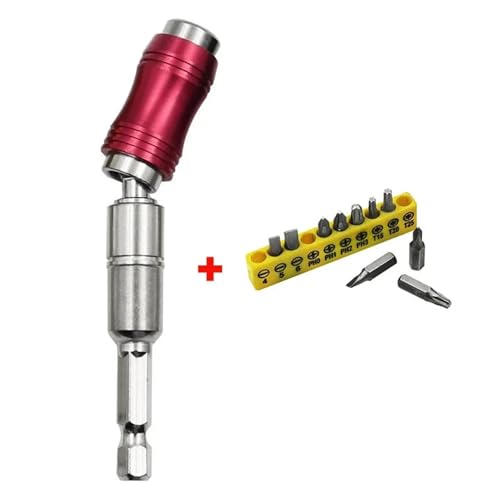 1/4"Hex Magnetic Pivoting Drill Bit Quick Change Drive Guide Drill Pivoting Bit Holder for Tight Spaces Magnetic Bit Tip Holder HOROJDTH(Red-set) von HOROJDTH