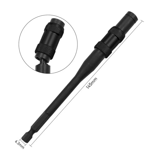 1/4 "Hex Shank Magnetic Pivoting Screw Drill Tip 88/145mm Quick Change Locking Bit Holder Woodworking Hand Tool Extension Rod HOROJDTH(145mm Black) von HOROJDTH