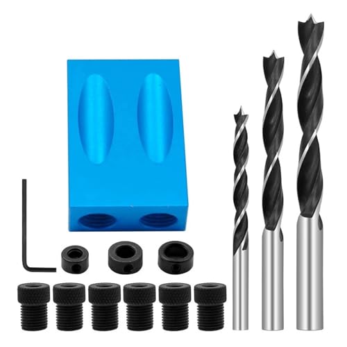 14pcs Oblique Hole Locator Drill Bit Woodworking Pocket Hole Jig Kit Angle Drill Guide Set Hole Punch DIY Carpentry Tool HOROJDTH von HOROJDTH