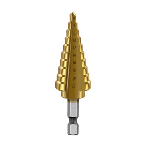 1pcs 4-22 HSS Step Drill Bit Straight Groove Titanium Coated Wood Metal Hole Cutter 4241 High Speed Steel Core Drill Bit HOROJDTH von HOROJDTH