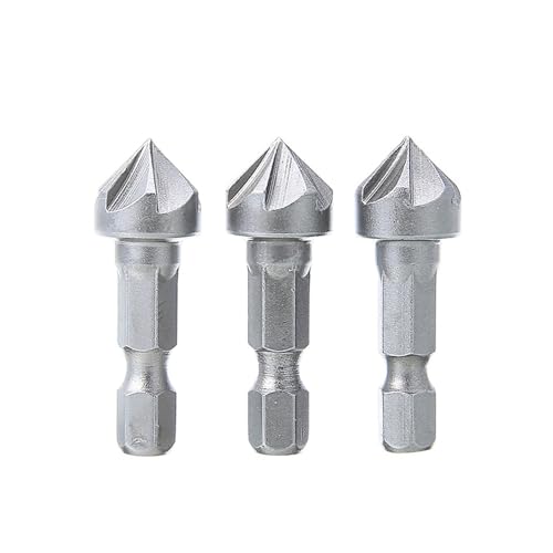 3pcs 90 Degree Countersink Drill Chamfer Bit 1/4" Hex Shank Carpentry Woodworking Angle Point Bevel Cutting Cutter Remove Bur HOROJDTH von HOROJDTH