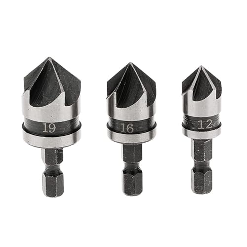 3pcs Hex Hss Countersink Boring Drill Bit Set for Wood Metal Quick Change Drill Bit Tool Hexagonal Shank Carbon Steel HOROJDTH von HOROJDTH