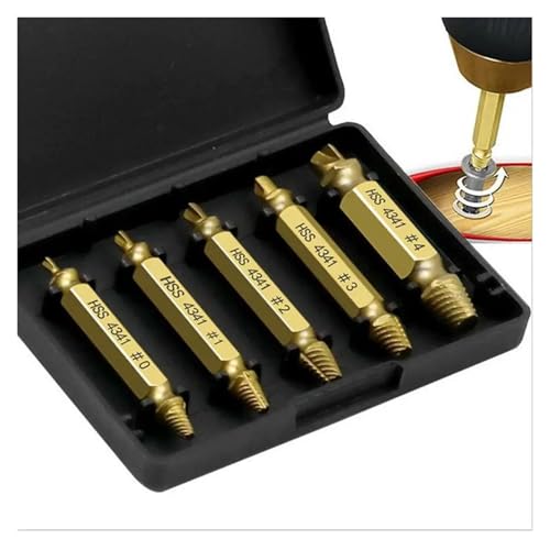 5pcs Damaged Screw Extractor Drill Bit Double Side Drill Out Broken Screw Bolt Remover Extractor Tools Set Easily Take Out HOROJDTH von HOROJDTH