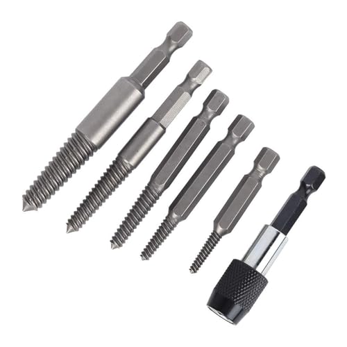 6pc Damaged Screw Extractor Remover Drill Bit Set Disassemble Screws Bolt Stud Slip Teeth Demolish Stripped Broken Remover Tools HOROJDTH von HOROJDTH