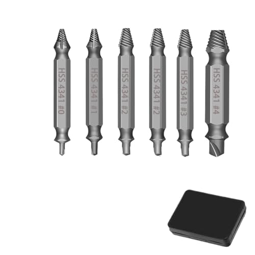 6pcs Damaged Screw Extractor Drill Bit Set Stripped Screws Extractor Easy Take Out Broken Screw Bolt Remover Demolition Tool Set HOROJDTH(6pcs Silver) von HOROJDTH