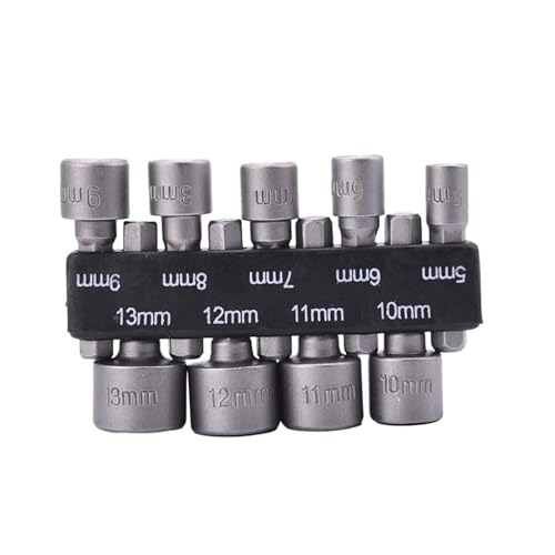 9pcs Nut Driver Drill Bit Set Socket Chuck Adapter 1/4" Hex Shank 5-13mm Metric Sleeve Wrench Tool for Screws Hooks Bolt Heads HOROJDTH von HOROJDTH