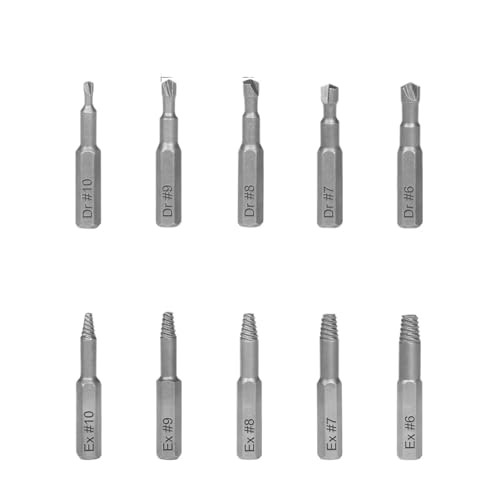 Damaged Screw Extractor Remover Drill Bit Set Disassemble Screws Bolt Stud Slip Teeth Demolish Stripped Broken Remover Tools HOROJDTH(Drill Extractor 6-10) von HOROJDTH