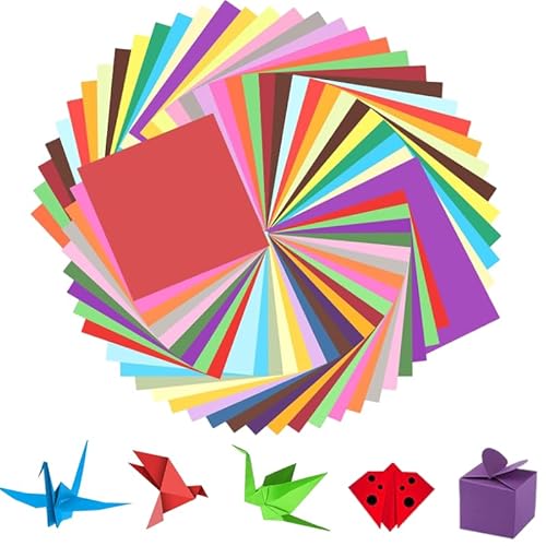 Bastelpapier Weihnachten 300 Blätter Origami Papier 10 Farben Faltpapier 3 Größen Buntpapier Zum Basteln Quadratisches Faltpapier Tonpapier Buntes Origami Zweiseitig Geeignet für Handgemachtes DIY von HORREX