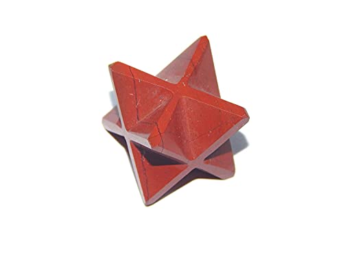 Merkaba-Stern aus rotem Jaspis, 3 cm, Kristall, Kristall von HOSEKI