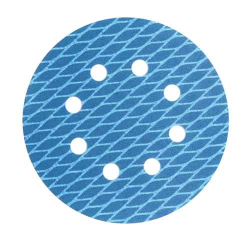 HOTCKB 15St. Schleifscheiben 180mm Klett Schleifpapi 8 Löcher Rund Schleifblätter Diamant-Form Exzenter Schleifpapier Blau Körnung 80 von HOTCKB