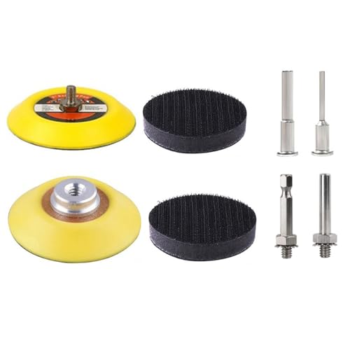 HOTCKB 50mm Klett Schleiftell Polierplatte mit Gewinde M6 Schleifscheiben Pads 2 Zoll Klettpad für Excenterschleifer von HOTCKB