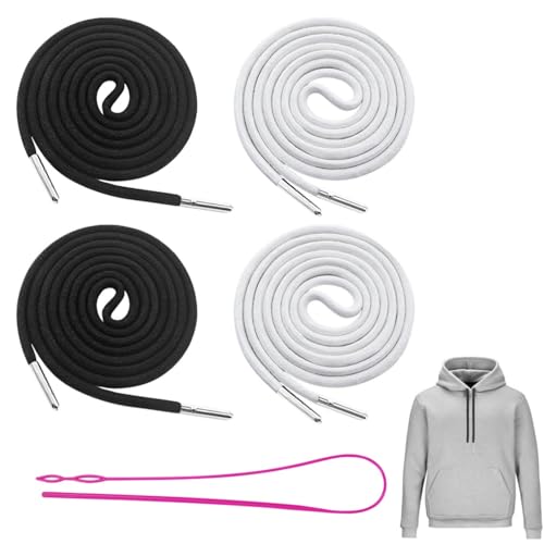 Kordel für Jogginghose, 4Stk 130cm Kordelzug für Hoodie, Kordelenden Metall für Hosenbund mit Einfädler, Universal Polyester und Baumwolle Band Kordelzug Geeignet für Hoodies,Sweatshirts,Kapuzenjacken Kordel für Jogginghose, 4Stk 130cm Kordelzug für Hoodie, Kordelenden Metall für Hosenbund mit Einfädler, Universal Polyester und Baumwolle Band Kordelzug Geeignet für Hoodies,Sweatshirts,Kapuzenjacken von HOTMNTY
