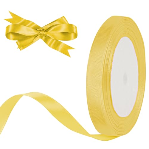 HOTUT Satinband gold, 10mm gold Geschenkbänder Breit, 22 M Schleifenband Deko gold, Dekoband für Geschenkverpackung Brautstrauß Basteln Geburtstag Deko von HOTUT