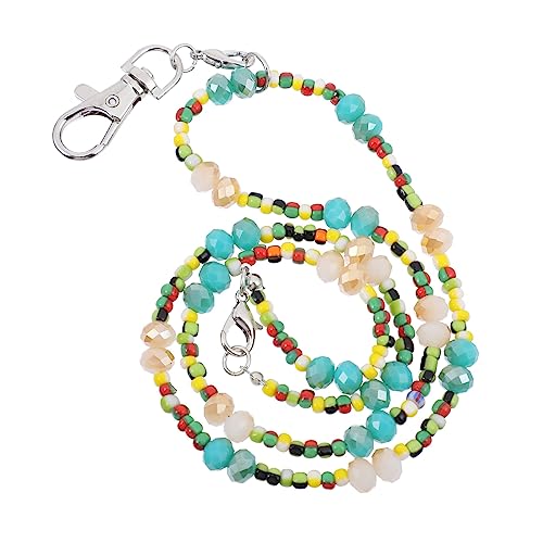 Einfache Reißverschlusskette Medaillon Halskette hängendes Schlüsselband hängende Kette bag charm handy schlaufe band Schlüsselkette zum Aufhängen id hängendes Seil Glasperlen Blue HOUDERCO von HOUDERCO