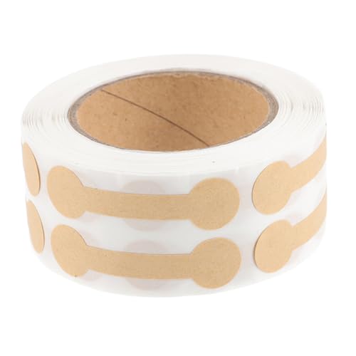 HOUDERCO 1 Rolle Geschenkanhänger-Aufkleber Ring Etikettenaufkleber Klebeetiketten Aufkleber für Schmucketiketten Aufkleber für Preisschilder leere Preisschilder Kraftpapier Khaki von HOUDERCO