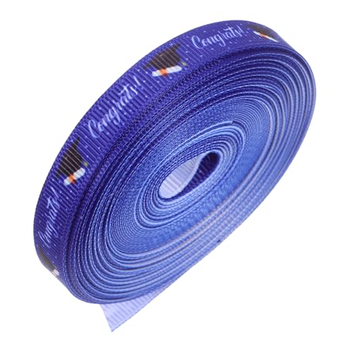 HOUDERCO 1 Rolle Geschenkband Für Abschlusssaison Breites Band Bandabschluss Staffelungsband Band-abschlussfeier Abschlussband-krawatte Bandabschluss Verpackungsbanddekor Blue Polyester von HOUDERCO