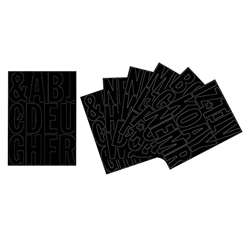 HOUDERCO 1 Satz Alphabet-Aufkleber kratzen Studio Cool Papier abziehbar akustikgitarre geldschrank tabs buchstaben aufkleber Erinnerungsaufkleber selbstklebende Abziehbilder PVC Black von HOUDERCO