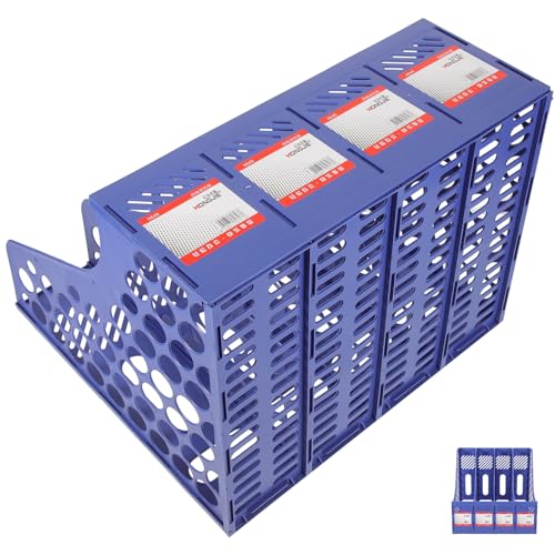 HOUDERCO 1 Satz Dateispeicherordner book shelves bücherregal file manager cartape dasbuchregal Cube-Aufbewahrungseinheit Aufbewahrung von Büchern Teile Aktenständer Dateirahmen Plastik Blue von HOUDERCO