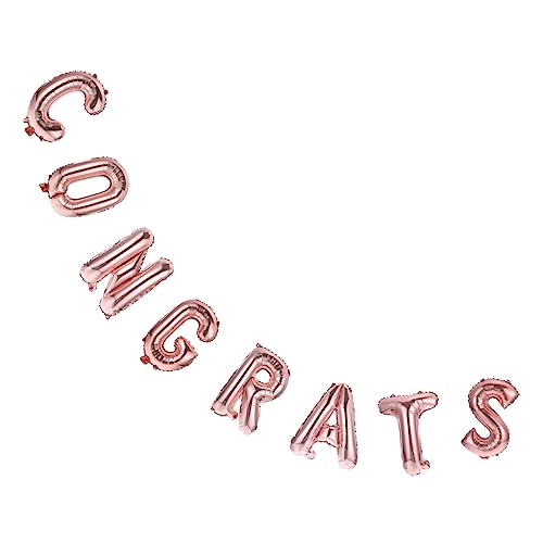 HOUDERCO 1 Satz Glückwunsch Ballon Abschlussfolienballons Heliumballons geliefert Strauß buchstaben ballons celebrations hängende Ornamente für Partys Partyballons Aluminiumfolie Rose Gold von HOUDERCO