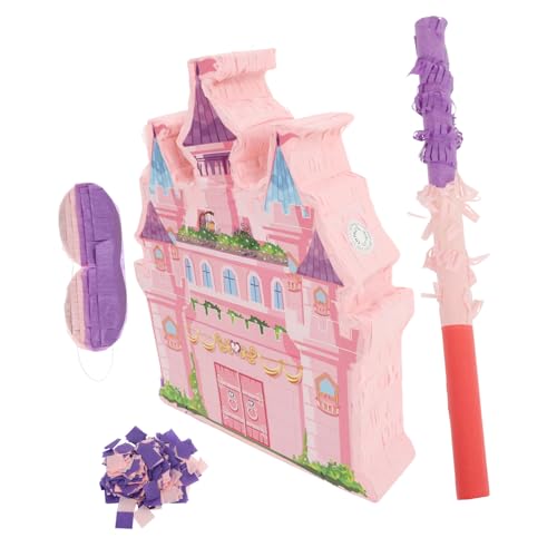 HOUDERCO 1 Satz Prinzessin-schloss-pinata Prinzessin Spiel Requisiten Mädchen Piñata Requisiten Veranstaltungsort Layout Requisiten Doppelseitiges Präsentationsregal Trichter Papier von HOUDERCO