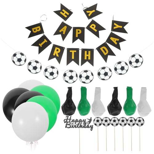 HOUDERCO 1 Set Football Party Dekorationen Luftballons Latex Ballon Party Banner Fußball Party Liefert Fußballdekorationen Für Party Fußball Geburtstagsfeier Emulsion Bunte von HOUDERCO