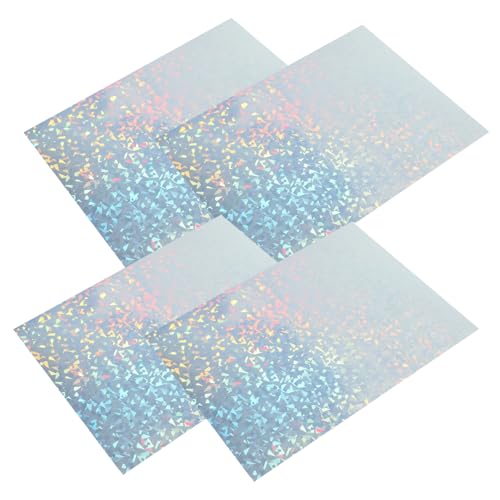 HOUDERCO 10 Blatt Holografisches Bedruckbares Papier, Selbstklebendes Holografisches Aufkleber-bilddruckpapier, Glänzendes Druckerpapier von HOUDERCO