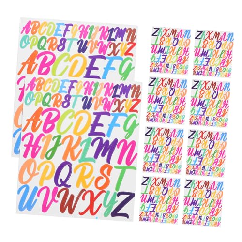 HOUDERCO Farbige Buchstabenaufkleber Alphabet-aufkleber für Scrapbooking 10 Bögen Selbstklebende Vinyl-aufkleber von HOUDERCO