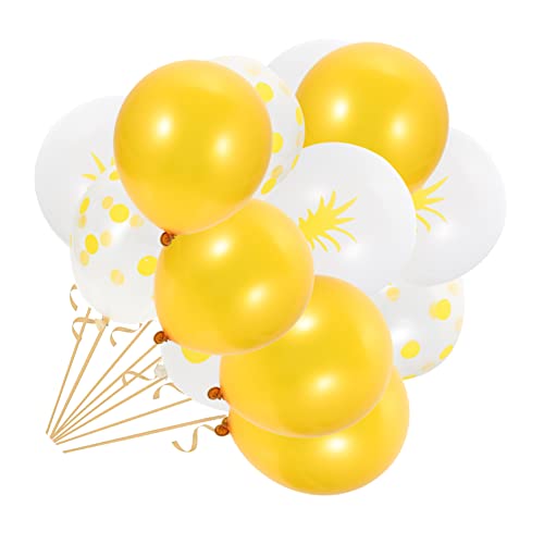 HOUDERCO 15st Ananas-latexballon Himmelblaue Luftballons Raketenballons Ballons Dekorationen Umwerben Klare Luftballons Ballons Mit Lichtern Tropische Ballongirlande Spiral- Emulsion Yellow von HOUDERCO