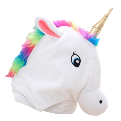 HOUDERCO 1Stk Einhorn-Kopfbedeckung für kinderspielzeug plüschtiere plushbit Kleinkind Mütze Miniatur kahl Performance-Hut einhorn kopfschmuck Plüsch und pp Baumwolle Weiß von HOUDERCO