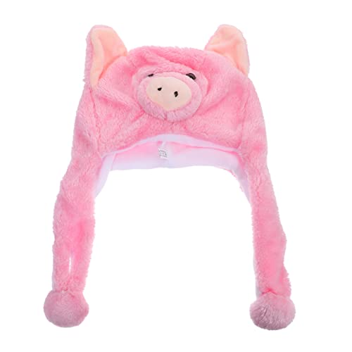 HOUDERCO 1Stk Kuscheltier Hut Kuscheltiere Hut Neuheitenparty Kappe Neuheit Hut Foto kinderkleider kinderkleidung Party lustiger Kopfschmuck Neuheit Partyhut Plüsch und pp Baumwolle Rosa von HOUDERCO