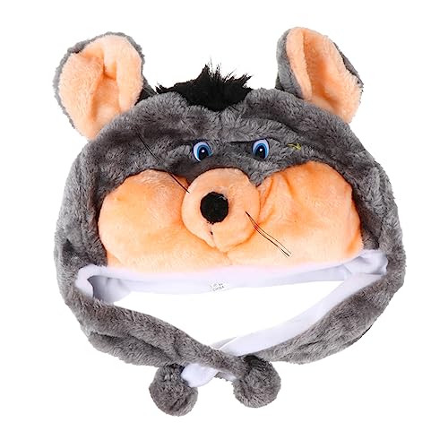 HOUDERCO 1Stk Kuscheltier Hut Tierhüte kleinkind tiere hüte Plüschtiermütze Party-Kopfschmuck kindermütze kappe Plüsch-Partyhut Party Neuheit Kopfschmuck Plüsch und pp Baumwolle Weiß von HOUDERCO