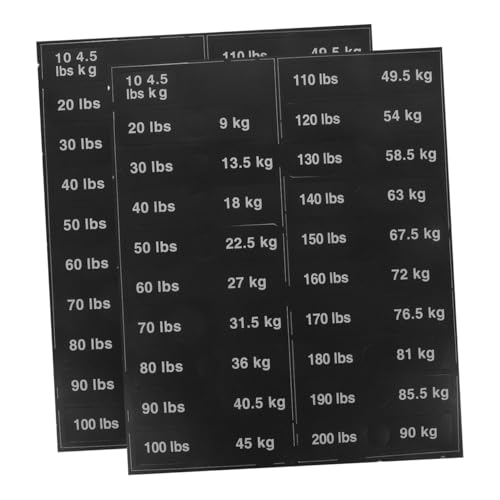 HOUDERCO 2 Bögen Gewichtsetiketten Langhantel Massivetiketten Kleiderständer Seifenlagerständer Fußball Präsentationsständer Fußball Tragbarer Klimaanlagenventilator Outdoor Langhantel Pvc von HOUDERCO