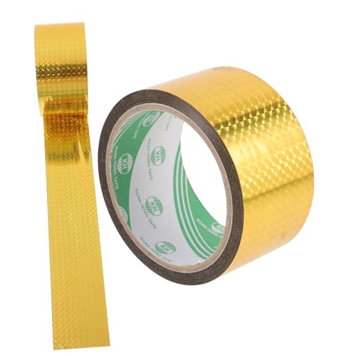 HOUDERCO 2 Rollen Doppelseitiges Klebeband Goldenes DIY Bastelband Bopp Double Tape Washi Tape Dispenser von HOUDERCO