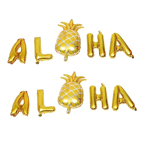 HOUDERCO 2 Sätze Ballon mottoparty hawaii luftbalondeko hawaiianische Partydekorationen Flamingo-Partydekorationen Schwimmbad Ananas hawaiianische Partyartikel Partyzubehör Aluminiumfolie von HOUDERCO