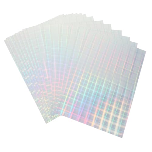 HOUDERCO 20 Blätter Holografisches Druckpapier Versandetiketten Aufkleber Für Adressetiketten Aufkleberpapier Für Runde Aufkleberetiketten Punkt Druckeretiketten Leer Pvc Selbstklebend von HOUDERCO