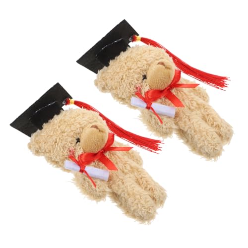 HOUDERCO 2St Dr. Bärenpuppe Hasenohren-Dekoration Plüschkaninchen -Nase -Requisite Cartoon-Tiere Nasenanzug Puppenbärentiere Bärentierpuppen Plüsch-Abschlussbär PP Baumwolle Light Brown von HOUDERCO