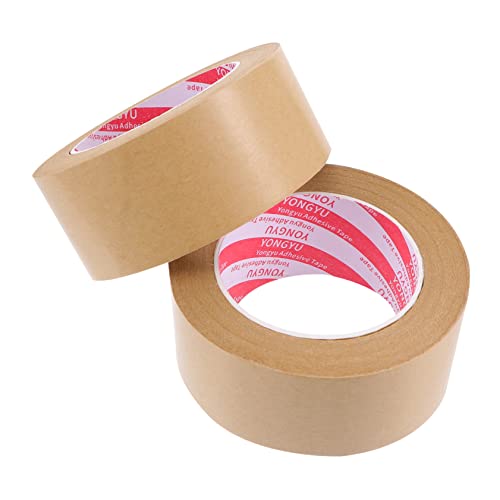 HOUDERCO 2St Klebeband aus Kraftpapier verpackungsmaterial packing tape abklebeband stifte wasseraktiviertes Klebeband durchsichtiges Paketband einfaches Klebeband Papier Klebeband Brown von HOUDERCO