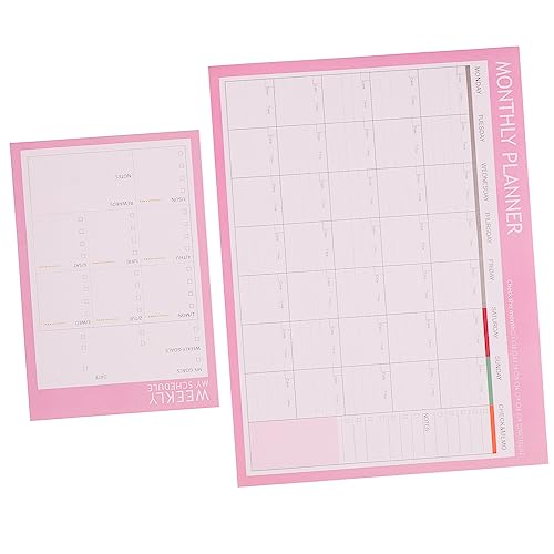 HOUDERCO 2st Planungsbuch Wöchentlicher Schreibtischplaner Wochenplaner Whiteboard Intelligenter Kalender Notizbuch Zu Machen Zeitplaner Liste Wochenplaner-notizbuch Notizblöcke Papier Rosa von HOUDERCO