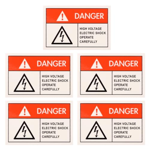 HOUDERCO 5 Stück Aufkleber Mit Vorsicht Vor Heißer Oberfläche, Sicherheitswarnschilder, Aufkleber Für Den Industriellen Einsatz, Hitzegefahr von HOUDERCO