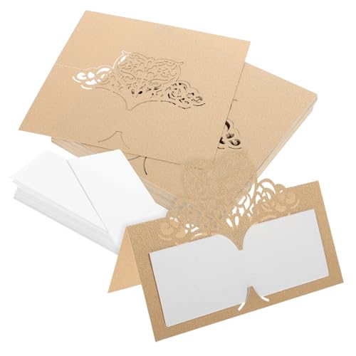 HOUDERCO 50Stücke Hochzeit Platzkarten im Vintage Stil Liebevolle Herzförmige Beige Goldene Namenskarten für Kreative Tischdekoration bei Hochzeiten und Festen HOUDERCO 50Stücke Hochzeit Platzkarten im Vintage Stil Liebevolle Herzförmige Beige Goldene Namenskarten für Kreative Tischdekoration bei Hochzeiten und Festen von HOUDERCO