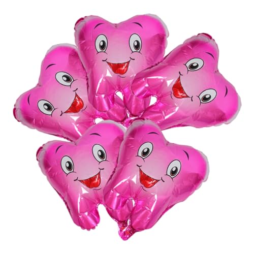 HOUDERCO 5St Zahnballon party dekoration Babyspielzeug Zahnparty-Luftballons wasserballon Zahn Blase Dekorationen für Geburtstagsfeiern dekorativer Luftballon Aluminiumfolie Rosa von HOUDERCO