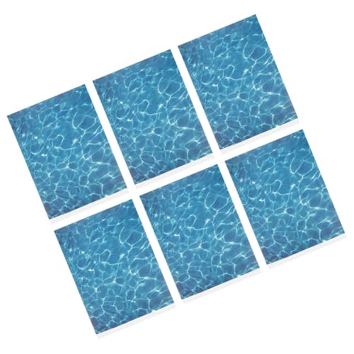 HOUDERCO 6 Blätter dekorative Aufkleber Wasserwellen Aufkleber DIY Dekorationsstycerin Selbstklebende Sticker Flüssigkeitsbehälter einschichtiger Stecker A4-Modell Bodenaufkleber Sky-blue von HOUDERCO