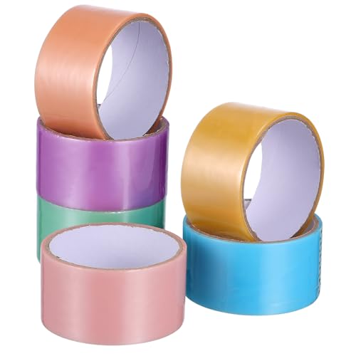 HOUDERCO 6 Rollen Farbband dauerhaftes Vinyl Abdeckband farbig Glitzerband Klebeband zappeln stucky balls Kugelbänder in leuchtenden Farben klebrige ball lustige bänder Klebebänder Plastik von HOUDERCO