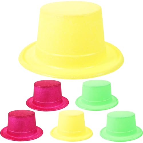 HOUDERCO 6St Papierkappe Party Fedora-Kostümhut Kostüm Hüte Zauberer Mütze Cosplay -Hut Fedora-Kappe Hüte anziehen Cosplay -Kostüm Papierhüte Papier Tophat von HOUDERCO